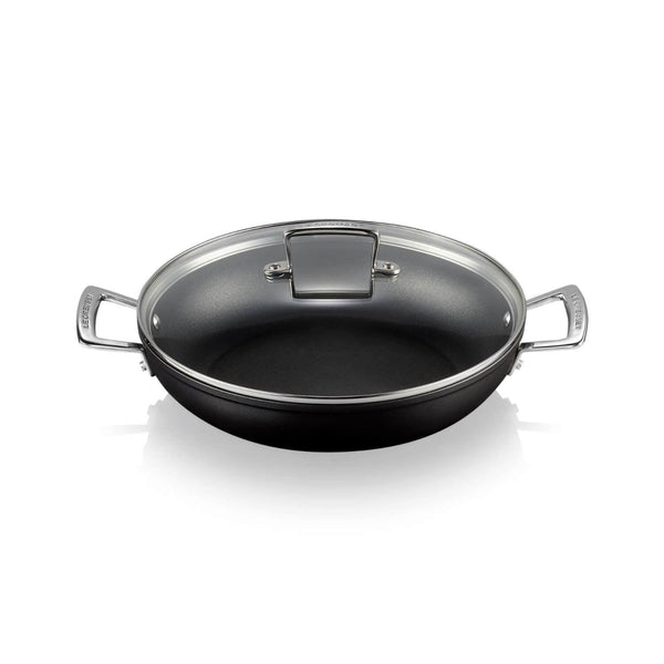 Provençcaalse Sauteerpan met gebogen wanden en glazen deksel 28cm 3,2l