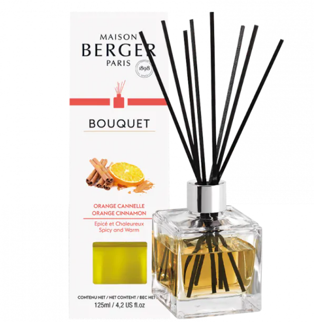 Parfumverspreider met sticks Cube 125ml Orange de Cannelle