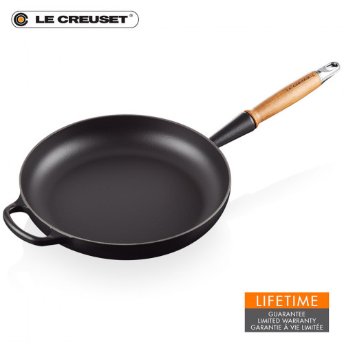 Koekenpan Signature rond houten handvat Mat Zwart 28cm 2,6l