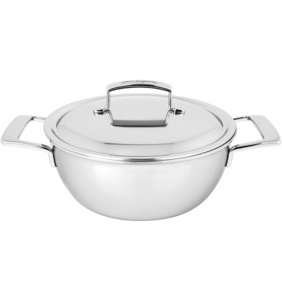 Silver 7 Conische sudderpot 24 cm met dubbelwandig deksel