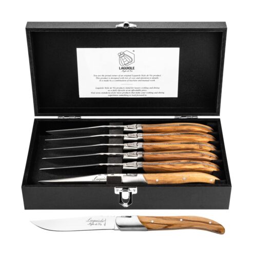 6 Steakmessen Olijfhout