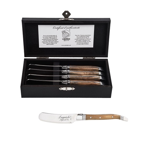 LAGUIOLE 4 Botermessen Olijfhout