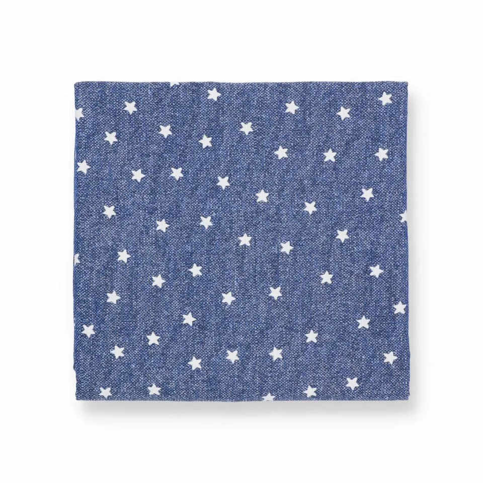 Bunzlau TAFELKLEED BLAUW MET STERREN 140X140