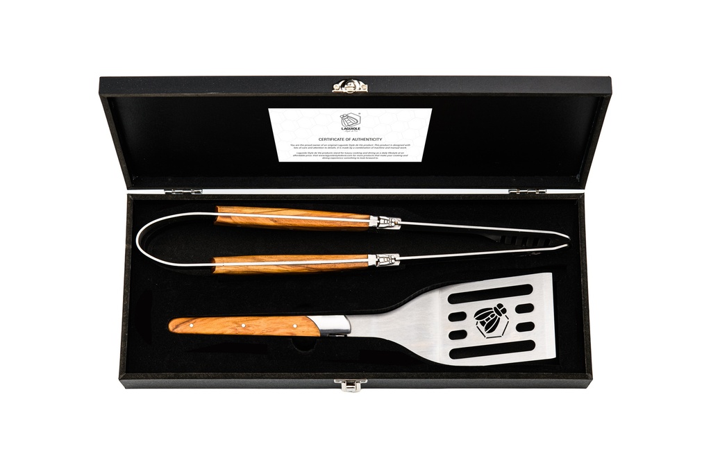 Laguiole BBQ set olijf hout