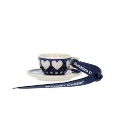 Bunzlau Hanger Cup and Saucer - Blue Valentine