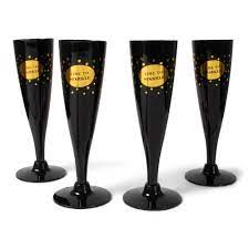 SENZA CHAMPAGNEGLAZEN, 4 STUKS, 'TIME TO SPARKLE', KUNSTSTOF