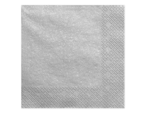 SERVET UNI ZILVER, 40 X 40 CM, 20 STUKS