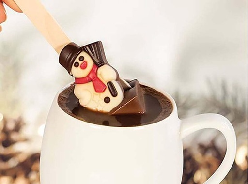 CHOCOLADE LEPEL MET SNEEUWPOP