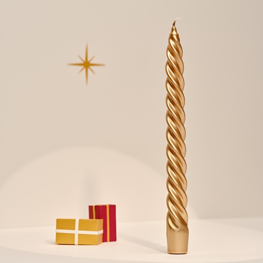 Giftset 6 dinerkaarsen Twist GOUD