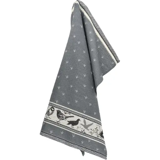 Bunzlau Tea Towel birds anthracite