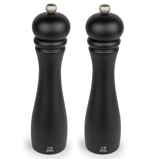 Peugeot Checkmate  set zout en pepermolen, 30 cm, mat zwart, hout