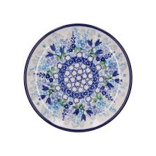 BUNZLAU CAKE DISH 16CM BLUE GARDEN