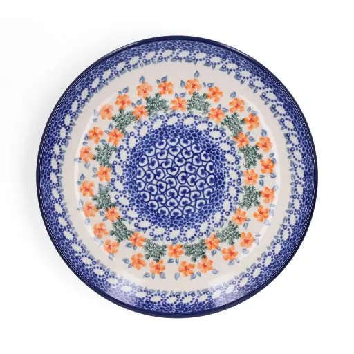 BUNZLAU PLATE 20CM ORANGE BLOSSOM