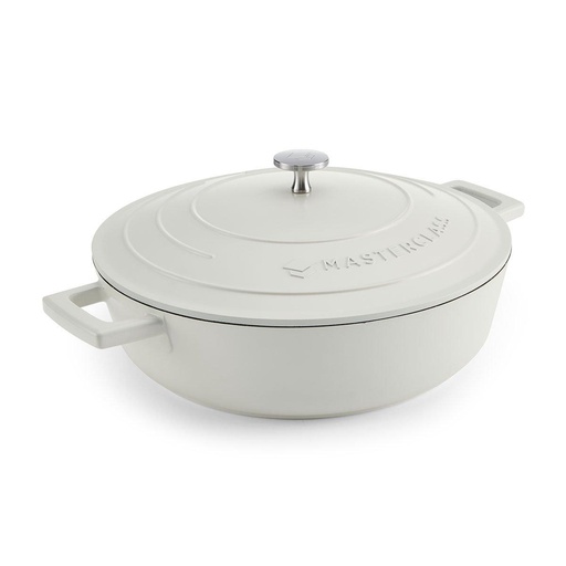 Masterclass Cream Cast Aluminium Shallow Casserole Dish 4L, Cream