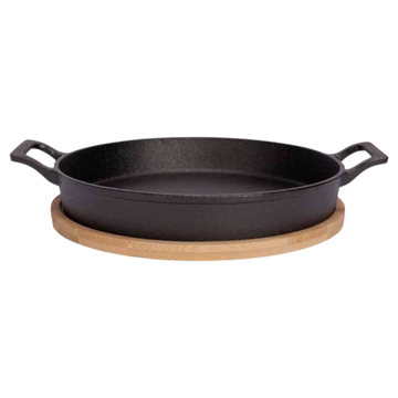 Gratinschotel Gietijzer D20cm Op Plankje 