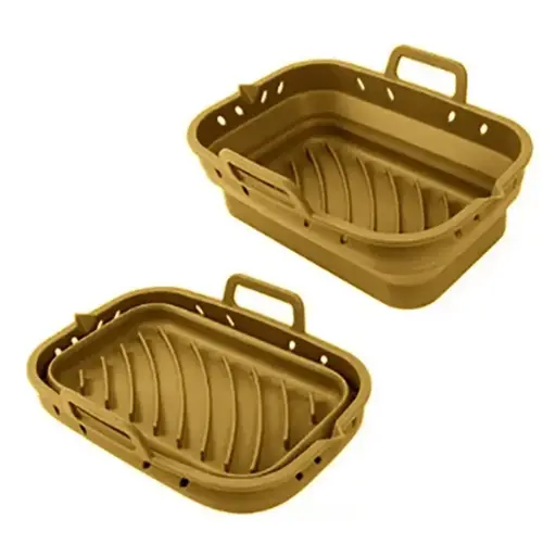 point virgule opvouwbare rechthoekige airfryer bakvorm platinum silicone