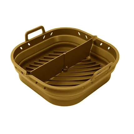 point virgule opvouwbare vierkante airfryer bakvorm platinum silicone  20x20x9 
