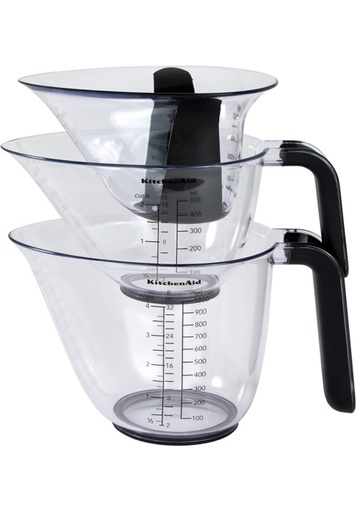 KitchenAid - 3-delige maatbekers transparant