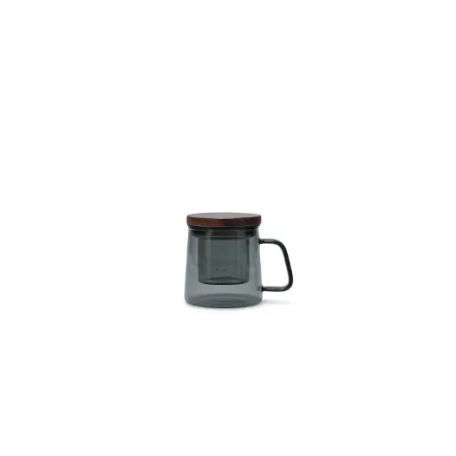Theeglas - Koffiebeker met filter 37cl grijs Luma