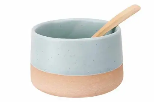 Dela Set Bowl Blauw Met Lepel D9,5xh5,5cm 