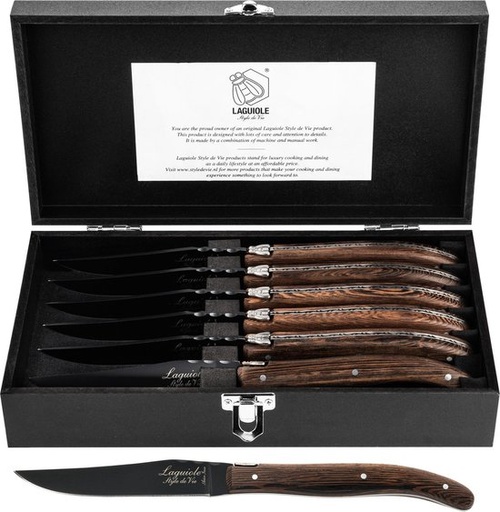 6 Steakmessen Wengé Zwart 