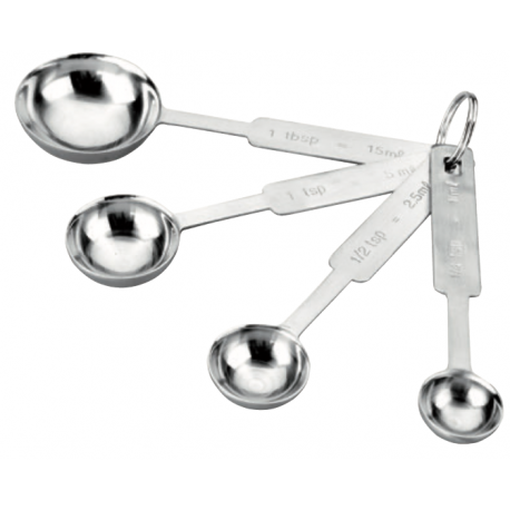 Ibili Maatlepels rvs, set 4 stuks
